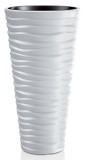 Ghiveci &icirc;nalt SAND Slim 400 cu insertie, alb, 39x75 cm