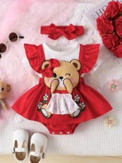 Rochita body rosie - Ursulet (Marime Disponibila: 12-18 luni (Marimea 21 foto