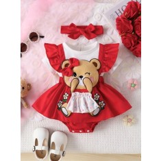 Rochita body rosie - Ursulet (Marime Disponibila: 12-18 luni (Marimea 21