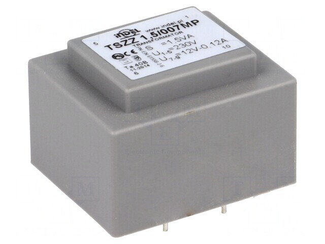 Transformator &icirc;ncapsulat 1,5VA 230V 12V 100mA PCB