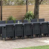 Set Masă Grădină vidaXL cu 17 Piese și Perne Ratan Gri Deschis, Masă Grădină vidaXL Gri Deschis 250x100x73 cm Ratan Sintetic, Masă Grădină vidaXL Gri