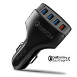 Incarcator auto Qualcomm Quick Charge 3.0, cu 4 porturi USB