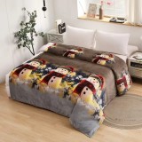 Cumpara ieftin Patura Cocolino Model de Craciun 200x230, Bordo cu Fulgi de Zapada - SUZ11