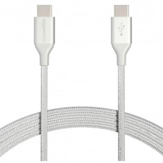Cablu de incarcare rapid USB-C la USB-C 2.0 Amazon Basics, cablu impletit din nailon, 3 m - RESIGILAT