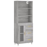 Cumpara ieftin Dulap inalt, gri sonoma, 69,5x34x180 cm, lemn compozit