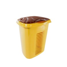 Cos de Rufe STERK, 45x38x51 cm, Plastic Galben, cu Capac, Cosuri pentru Rufe din Plastic, Cos pentru Rufe cu Capac, Cos Mare pentru Rufe cu Capac, Cos foto