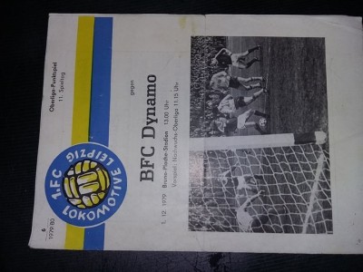 brosura fotbal FC.LOKOMOTIVE LEIPZIG 1979/1980,BFC DYNAMO,de colectie,T.GRATUIT foto