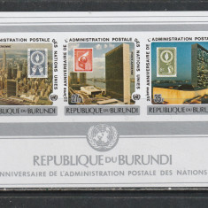 Burundi 1977 A 25-a Aniv. a Administratiei Postale a ONU NEPERFORATA M/S 1v MNH