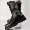 Cizme Dama Imblanite Piele Ecologica Neagra Carolina, Toc 4.5cm, Marimea 36, Interior Imblanit, Stil Trendy