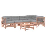 Set mobilier de gradina cu perne, 6 piese, lemn masiv Douglas
