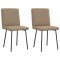 vidaXL Scaune de bucătărie, 2 buc., cappuccino, piele ecologică 4101117
