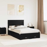 Cumpara ieftin Cadru de pat cu sertar Stejar Negru 135 x 190 cm Lemn prelucrat