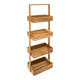 Cumpara ieftin Raft de podea Scarlen, Pako World, Natural, 4 rafturi, 26x16x88 cm