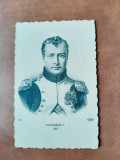 Napoleon Bonaparte, portret 1805, gravura alb negru tip carte postala