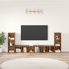 vidaXL Cabinet TV 4 pcs Lemn vechi 37 x 35 x 107.5 cm Lemn stratificat