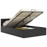 Cumpara ieftin Cadru pat hidraulic, depozitare, negru, 120 x 200 cm piele eco