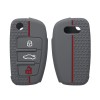 Husa Cheie Auto pentru Audi - 3 Butoane, kwmobile, Silicon, Gri, 53134.12