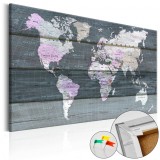 Cumpara ieftin Tablou din plută - Journey through the World [Cork Map] 90x60 cm