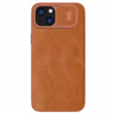 Cumpara ieftin Husa pentru iPhone 15 Plus, Nillkin QIN Leather Case, Brown