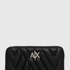 Armani Exchange portofel femei, culoarea negru