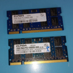 Memorii laptop DDR2 4Gb 2x 2Gb 800Mhz PC2-6400S Elpida