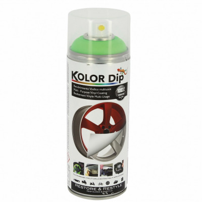 Spray vopsea cauciucata Kolor Dip Verde Fluorescent 400ml AutoDrive ProParts foto