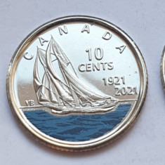 Set 3 monede 10 cents / centi 2021 Canada, 100th Anniversary of the Bluenose,unc