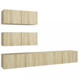 Cumpara ieftin Set dulapuri TV, 4 piese, stejar sonoma, lemn prelucrat