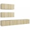 Set dulapuri TV, 4 piese, stejar sonoma, lemn prelucrat
