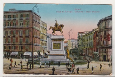 bnk cp Napoli - Piata cu monumentul Vittorio Emanuele foto