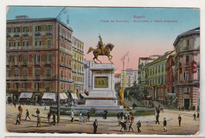 bnk cp Napoli - Piata cu monumentul Vittorio Emanuele
