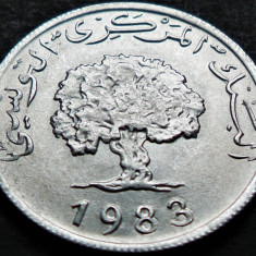 Moneda exotica 5 MILLIEMES - TUNISIA, anul 1983 *cod 698 = A.UNC