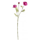 Ranunculus artificial 3 flori roz intens 60h Elegant DecoLux