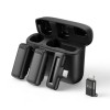 Set 2 microfoane lavaliera, Apexel MIC-08, omnidirectional, wireless, carcasa incarcare, interfata USB-C si lightning