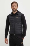 EA7 Emporio Armani vesta de puf barbati, culoarea negru, de tranzitie, PNGPZ.8NPQ06