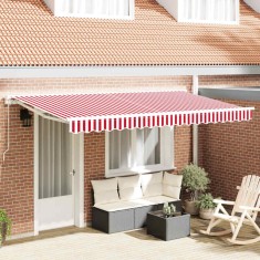 vidaXL Material de &icirc;nlocuire pentru copertină Roșu și alb 400 x 200 cm