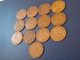 Lot 13 monede UK, One 1 penny 1927 1928 1929 1930 1931 1932 34 35 36 37 38 39 40, Europa