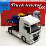 Macheta Cap Tir MAN TGX XXL 2 axe 1:64 replica metal alb Welly