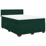 Cumpara ieftin Pat box spring cu saltea, verde inchis, 160x200 cm, catifea
