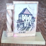 Bibelou Microvedere Cluj RPR 1955 Plastic 37mm x 20.5mm x 33mm Decoratiune Vintage Colectie