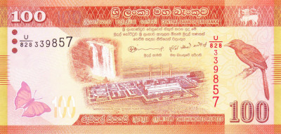 Bancnota Sri Lanka 100 Rupii 2021 - P125 UNC foto