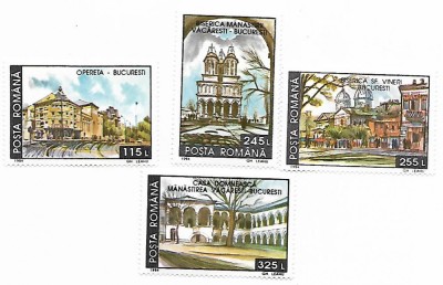 Romania (74) - Monumente istorice distruse, 1994, serie neobliterata foto