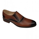 Pantofi barbatesti eleganti fara siret din piele naturala negri si maro 39-44, 40 - 43, Negru