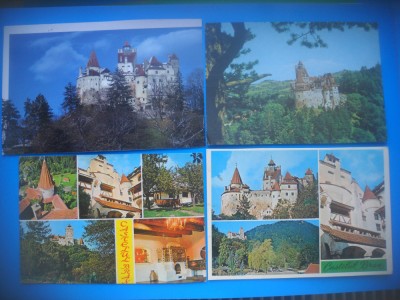 HOPCT LOT 3393 -4 CARTI POSTALE-CASTELUL BRAN-JUD BRASOV-CIRCULATE foto
