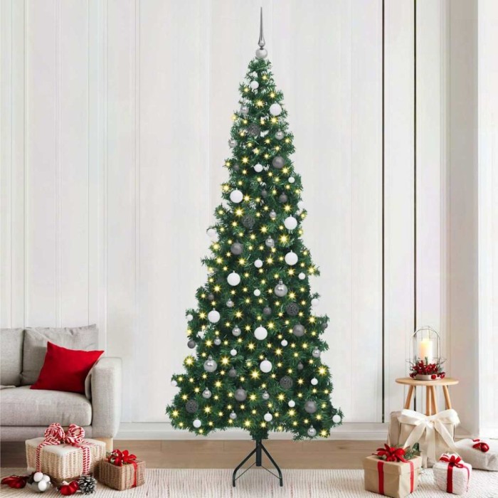 Pom de Crăciun Artificial pentru Colț Verde 240 cm PVC și Metal