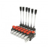 Distribuitor hidraulic cu 6 manete debit 40L/min cu levier si reductie incluse -15 /+80 Breckner Germany