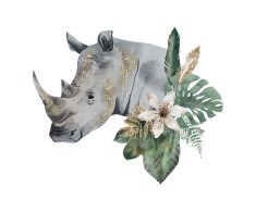 Sticker decorativ Rinocer, Gri, 66 cm, 5828ST foto
