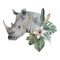 Sticker decorativ Rinocer, Gri, 66 cm, 5828ST