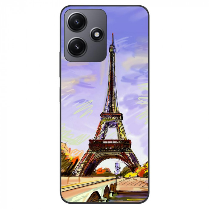 Husa compatibila cu Xiaomi Redmi 12 5G Silicon Gel Tpu Model Desen Turnul Eiffel