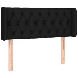 Cumpara ieftin Tablie de pat cu aripioare negru 93x16x78/88 cm textil